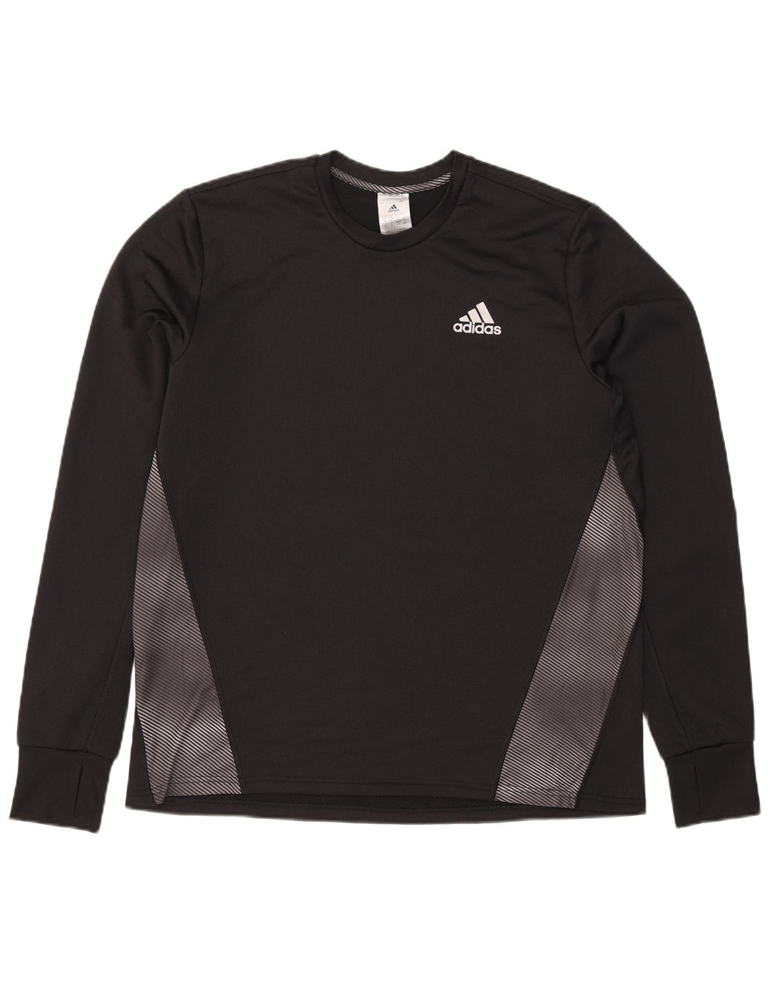 Мужской топ Adidas Aeroready с длинным рукавом, большой черный полиэстер с цветными блоками
