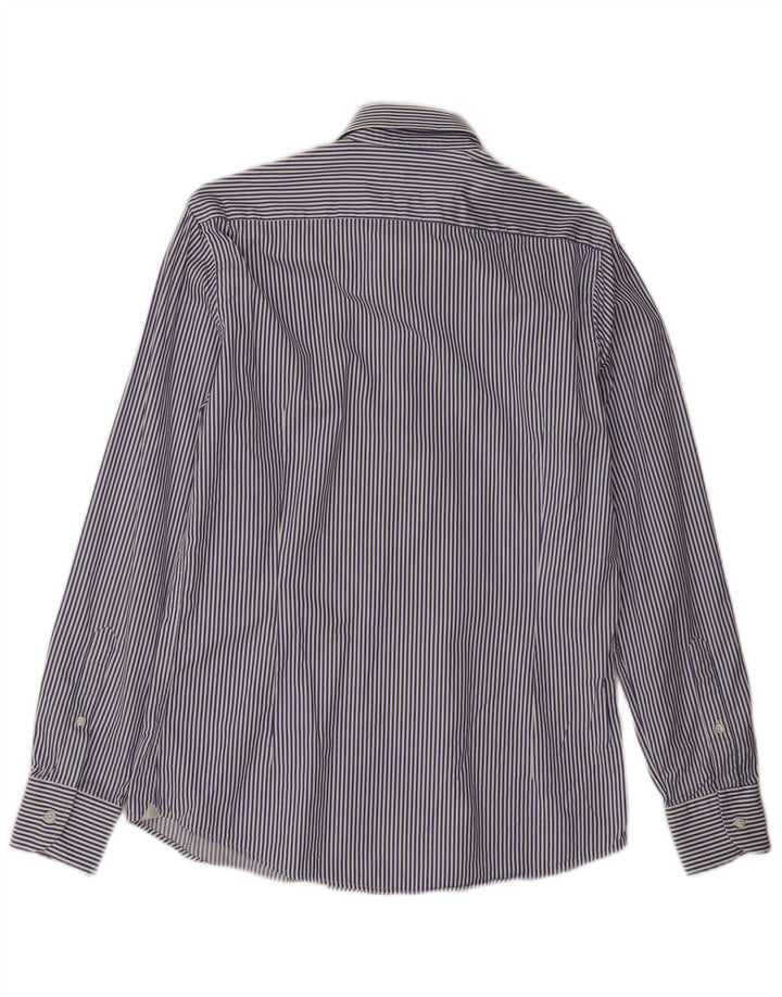 Мужская рубашка Massimo Dutti, размер 15 1/2 39, средний синий в тонкую полоску