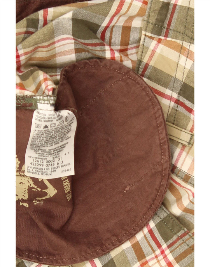 DOCKERS Мужские шорты карго приталенного кроя W32, средний размер, разноцветная клетка, хлопок