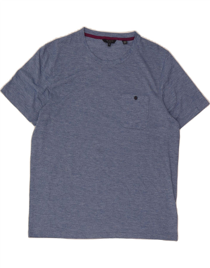 TED BAKER Mens T-Shirt Top SIze 5 XL Blue Polyester Vintage Ted Baker and Second-Hand Ted Baker from Messina Hembry 