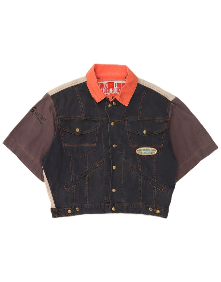 Frank Scozzese Мужская джинсовая куртка оверсайз UK 38 Medium Navy Blue