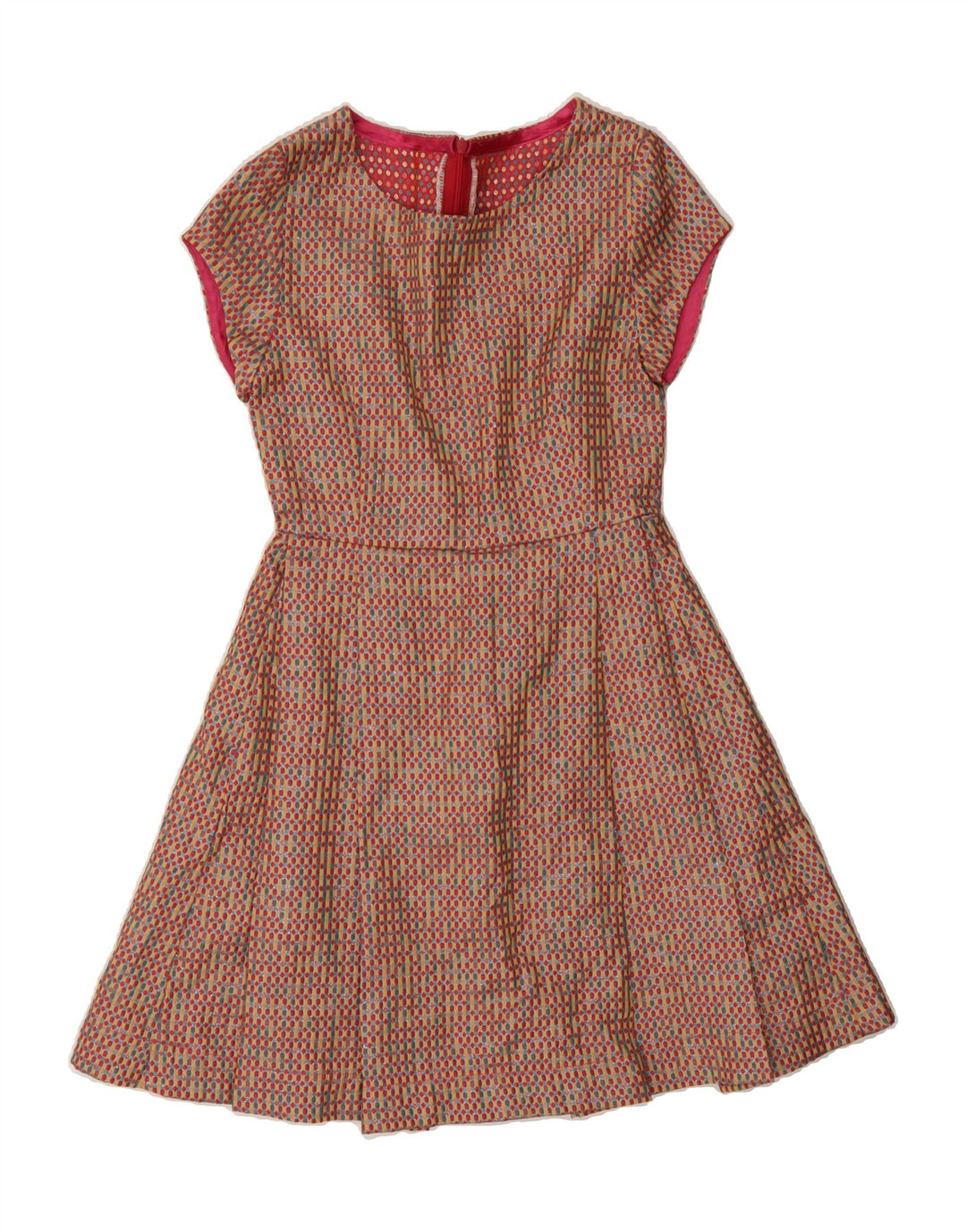 VINTAGE Womens A-Line Dress UK 4 XS Multicoloured Check Vintage Vintage and Second-Hand Vintage from Messina Hembry 