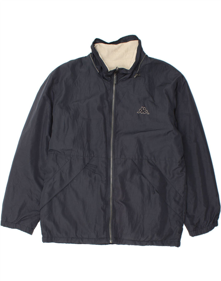 KAPPA Mens Loose Fit Reversible Jacket UK 36 Small Navy Blue Polyester Vintage Kappa and Second-Hand Kappa from Messina Hembry 