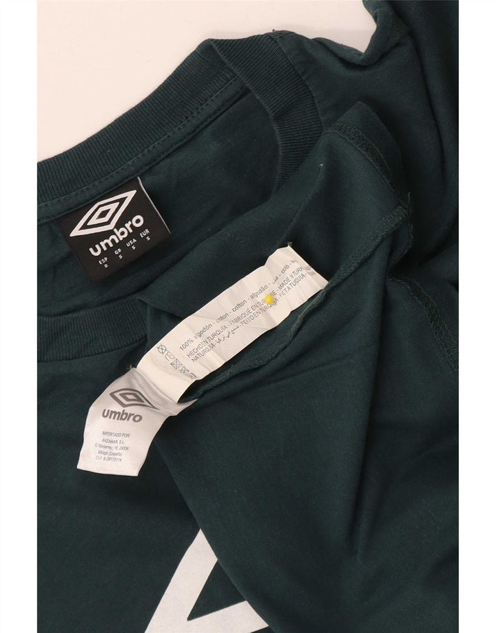 Мужская футболка Umbro с обычным рисунком, маленький зеленый хлопковый топ