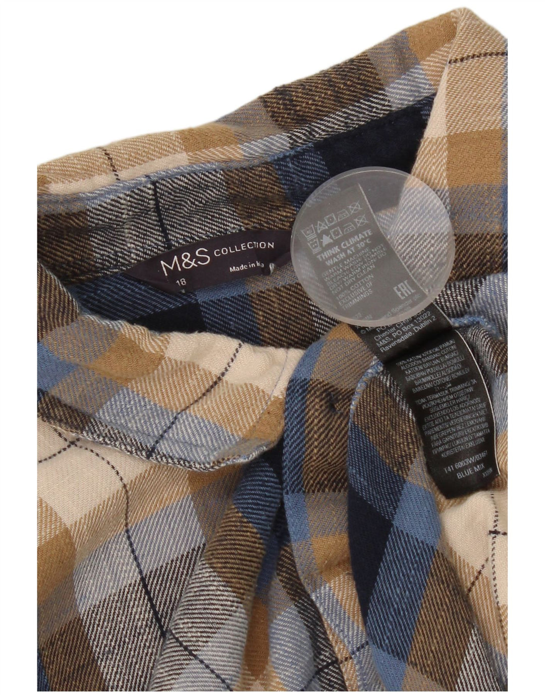 Женская фланелевая рубашка Marks & Spencer UK 18 XL, хлопок в разноцветную клетку