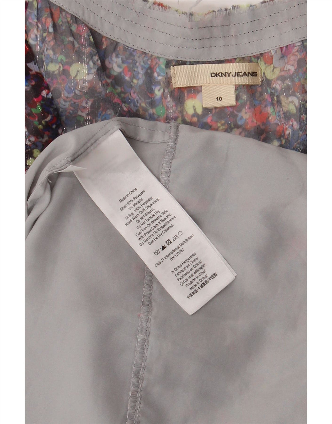 Женское многоярусное платье без рукавов DKNY, США, 10 шт., большой разноцветный цветочный принт