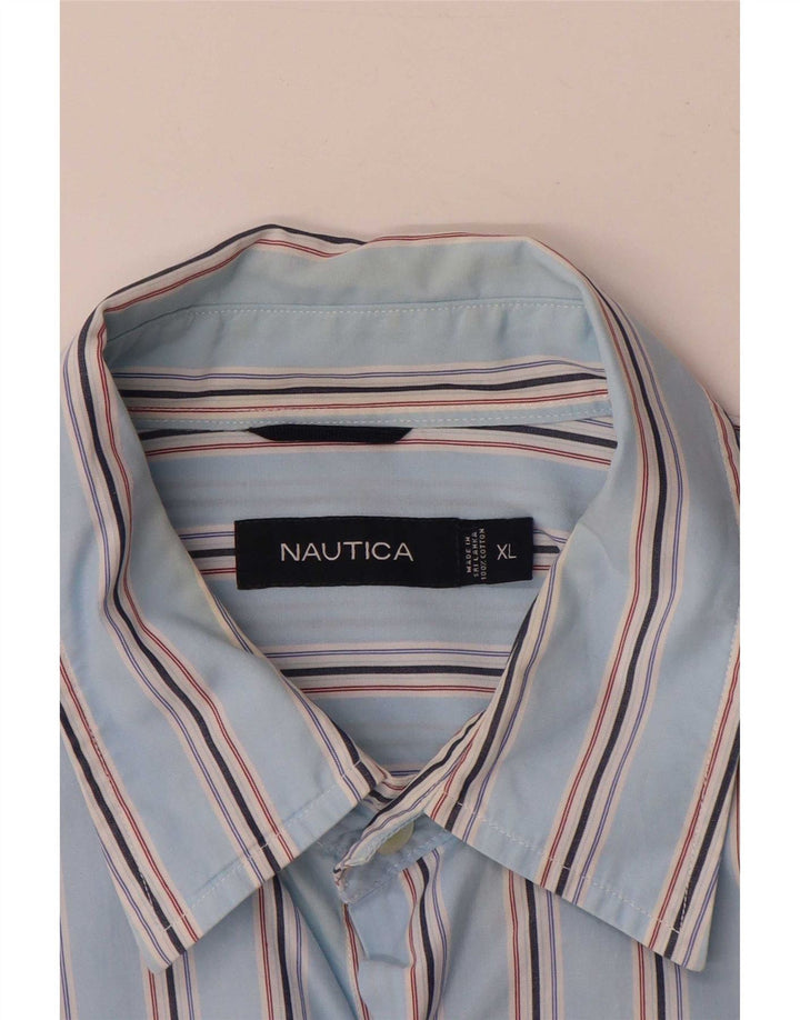 Мужская рубашка Nautica XL из хлопка в синюю полоску
