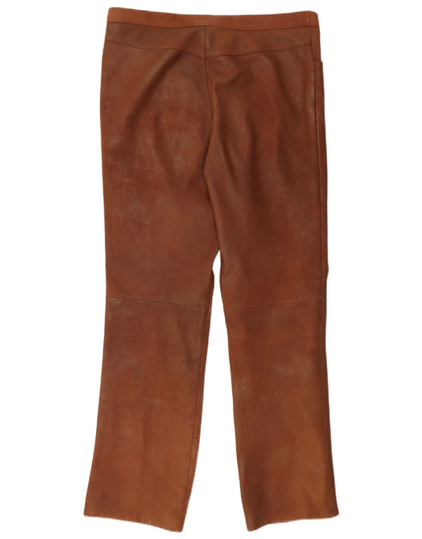 Женские прямые кожаные брюки Maddox IT 46 Large W36 L31 Коричневые кожаные