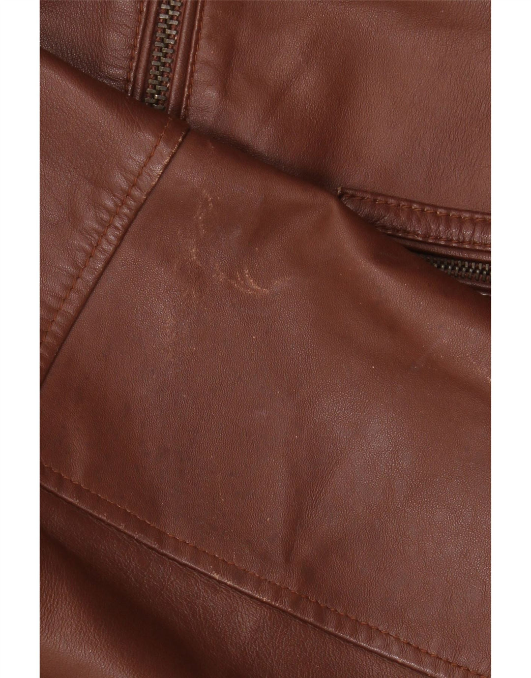 Мужская кожаная куртка-бомбер AUTHENTIC UK 42 XL, коричневая кожа