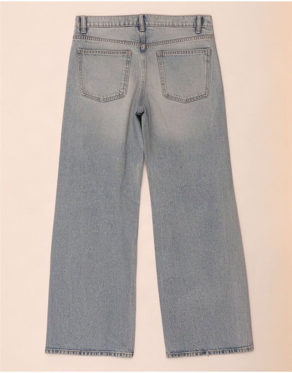 Женские джинсы Zara с высокой посадкой и широкими штанинами EU 38 Small W28 L32 Синие