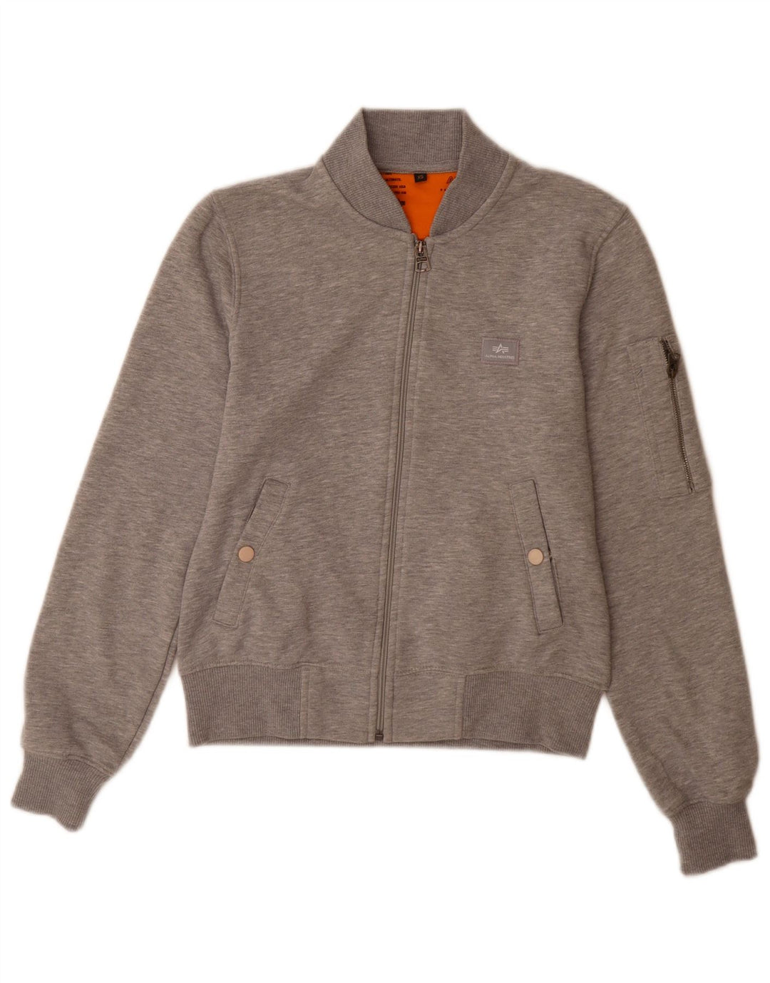 Мужской спортивный костюм Alpha Industries, верхняя куртка XS, серый хлопок с крапинками