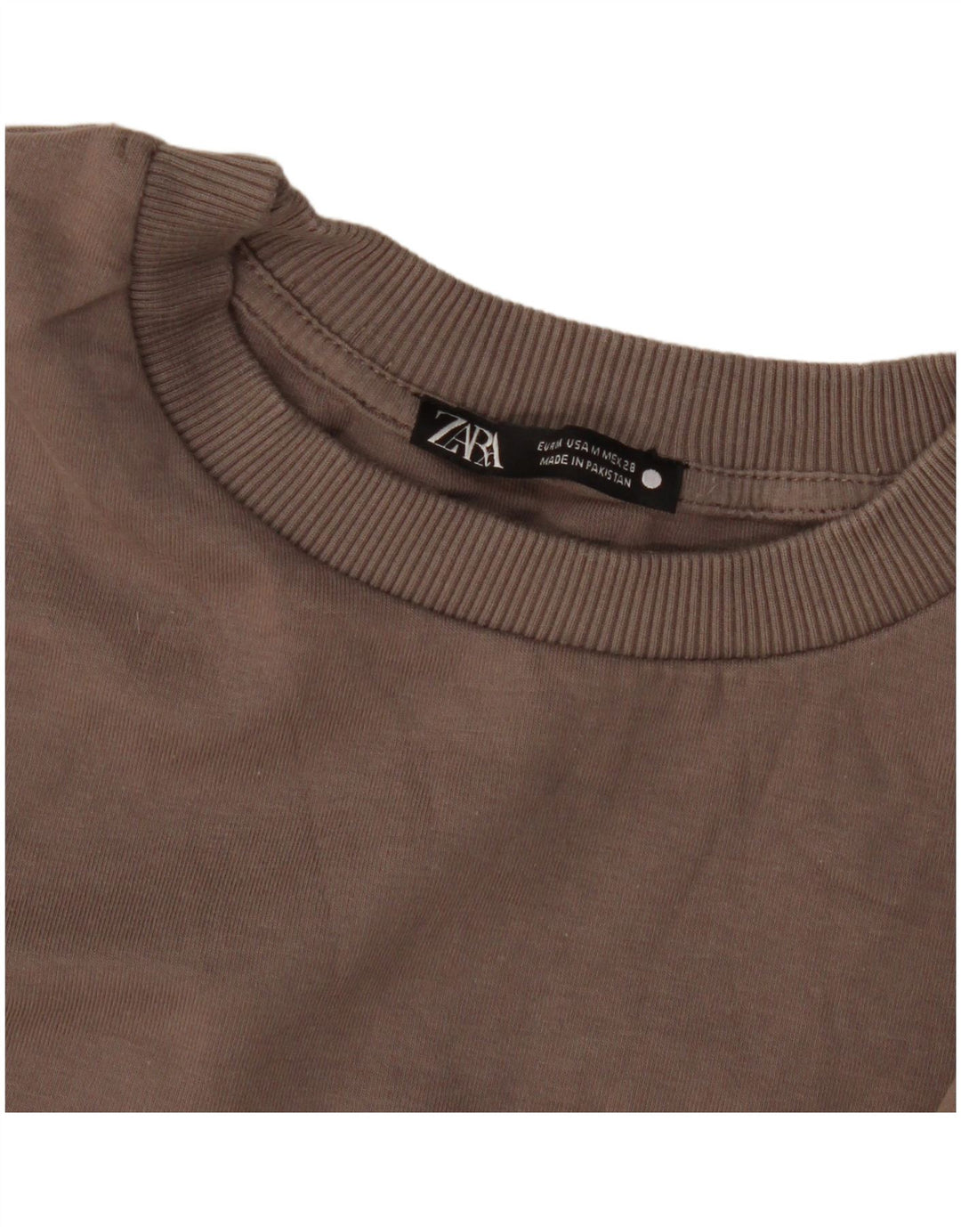 Женский джемпер оверсайз с короткими рукавами Zara UK 14, средний бежевый