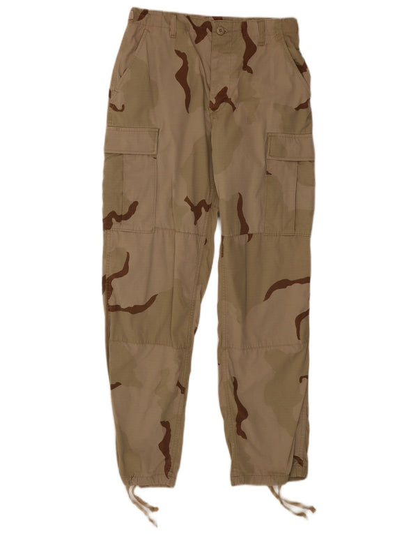 Винтажные мужские прямые брюки-карго W30 L31 цвета хаки с камуфляжем