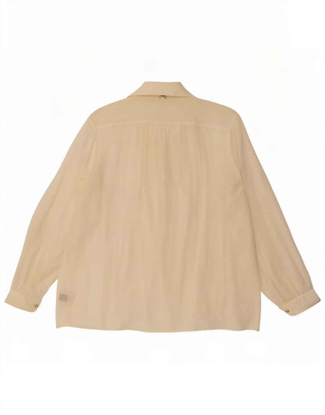 Винтажная женская блузка-рубашка оверсайз, Великобритания, 20, 2XL, белый шелк