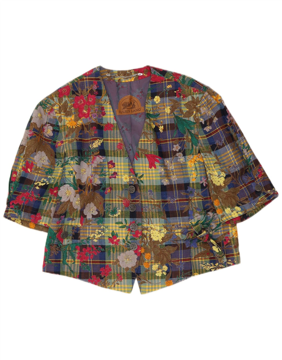 JULIUS LANG Женский пиджак на 4 пуговицах EU 40, средний разноцветный