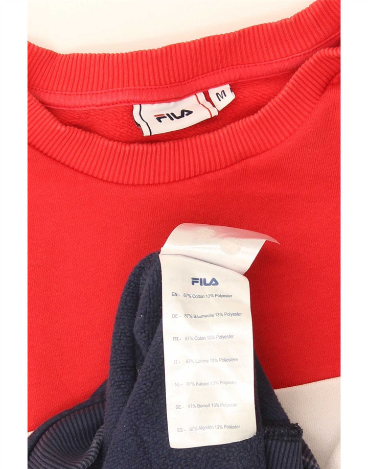 Fila Мужской свитшот с рисунком, джемпер, средний, разноцветный, хлопок с цветными блоками