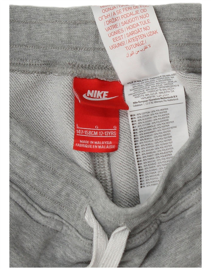 Спортивные шорты с рисунком Nike для мальчиков 12–13 лет, большие серые, хлопковые