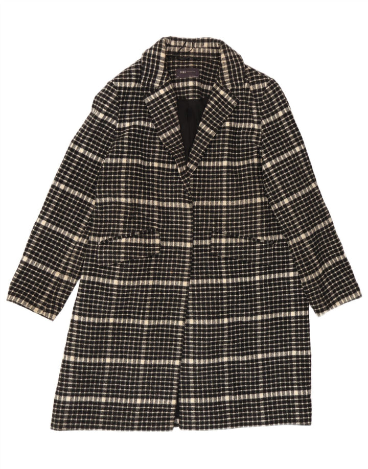 Женское пальто свободного кроя Marks & Spencer UK 18 XL, полиэстер в черную клетку