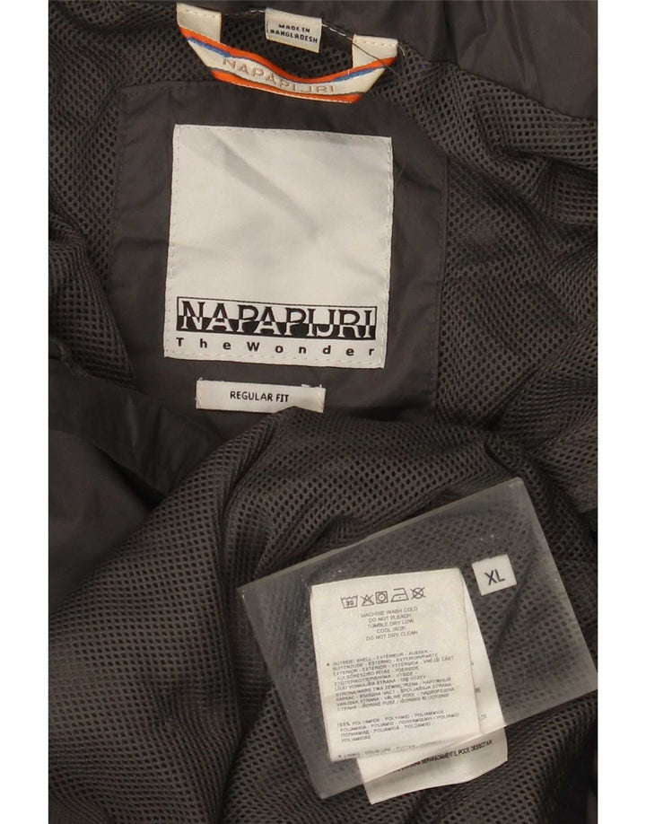 Мужская дождевик с капюшоном Napapijri UK 42 XL Серый Полиамид