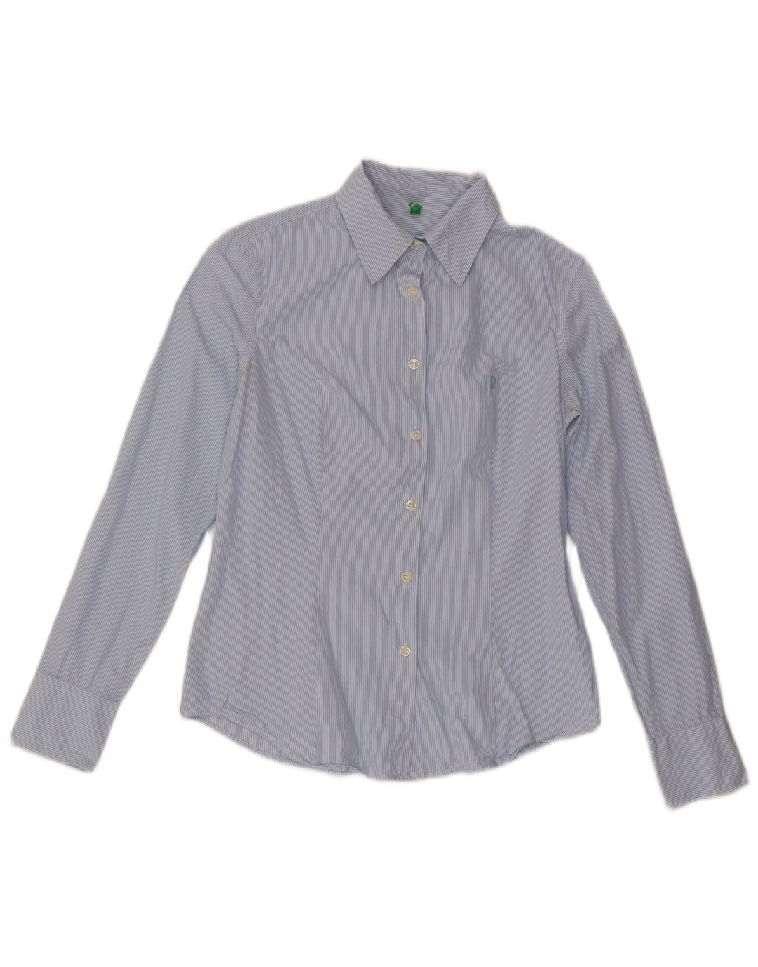 Рубашка женская Benetton UK 12, средний синий в полоску