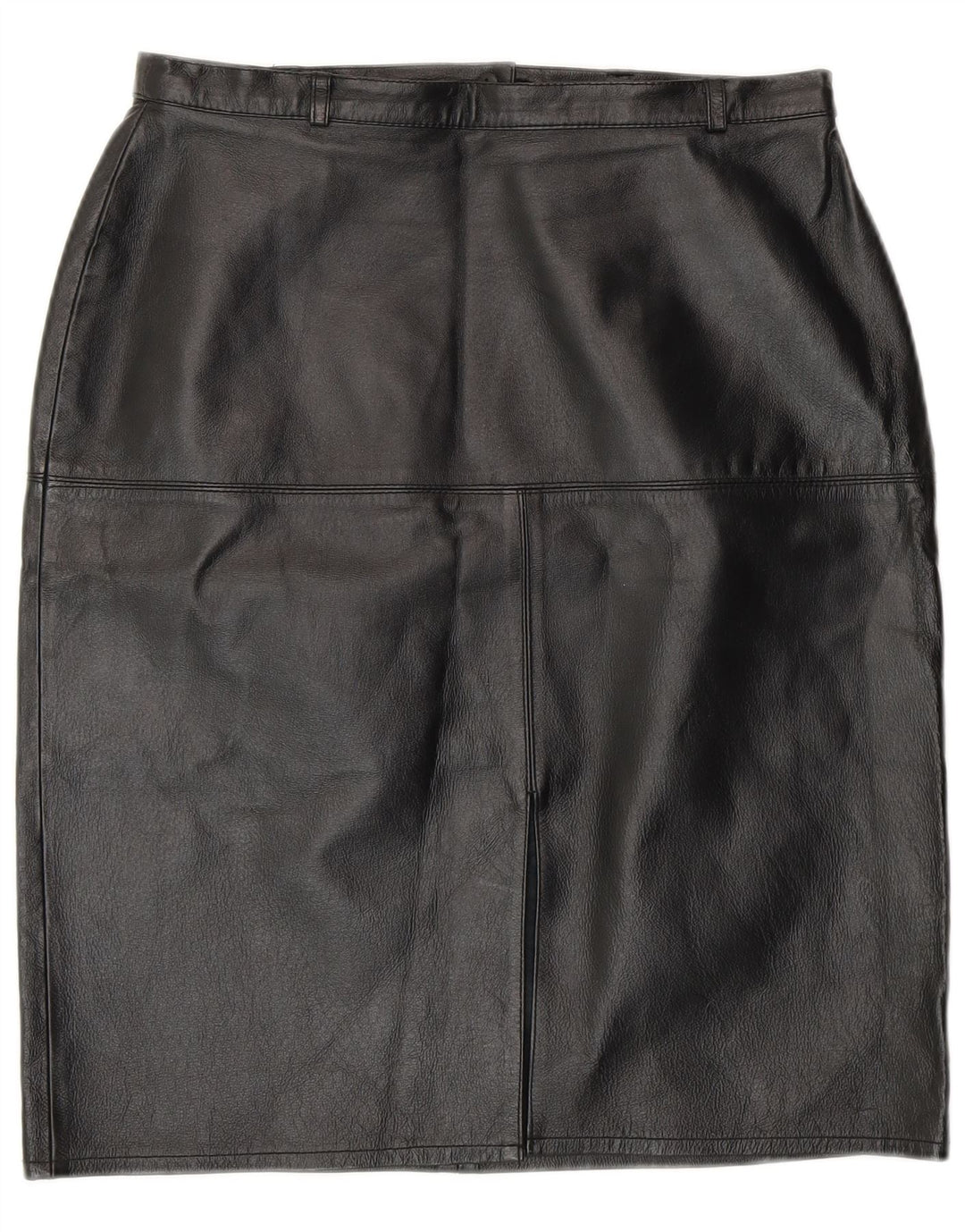 Винтажная женская кожаная юбка-карандаш UK 12 Medium W28 Черная кожа