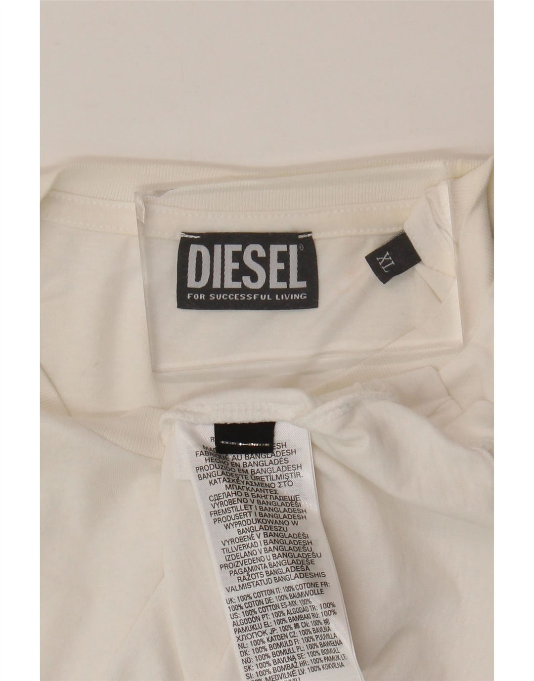Мужская футболка с рисунком Diesel Top XL, белый хлопок