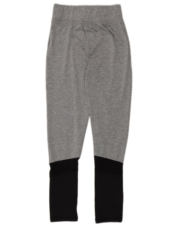 Леггинсы REEBOK для девочек 13-14 лет, серые, полиэстер с цветными блоками