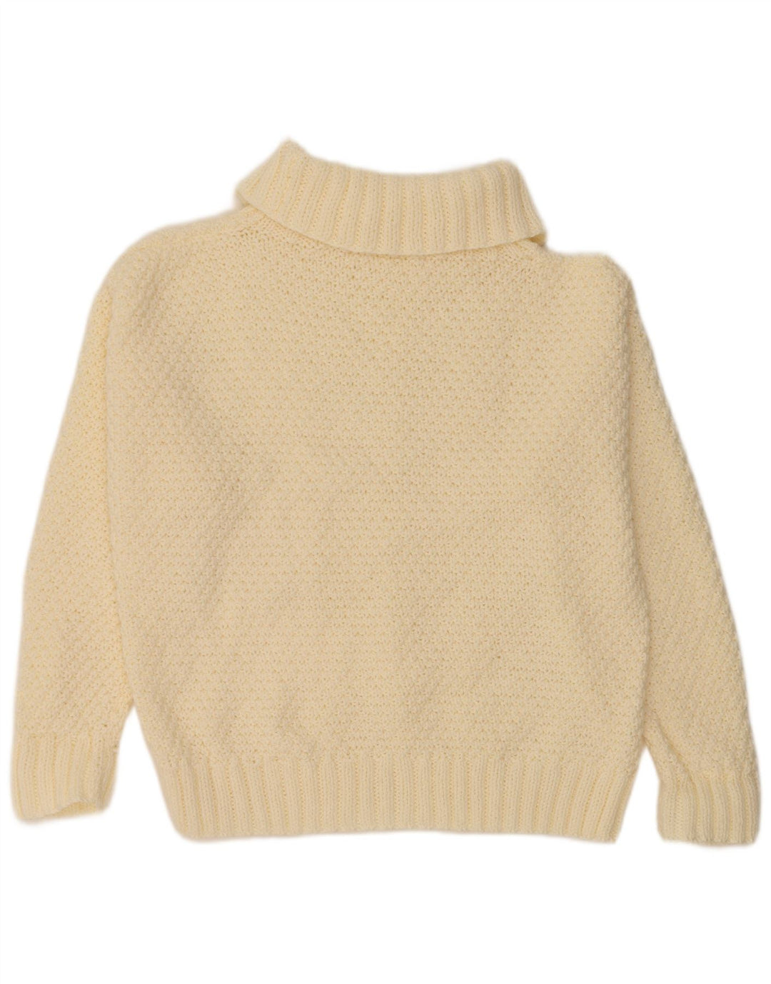 ВИНТАЖНЫЙ женский свободный джемпер с высоким воротником, Великобритания, 18 XL, Off White