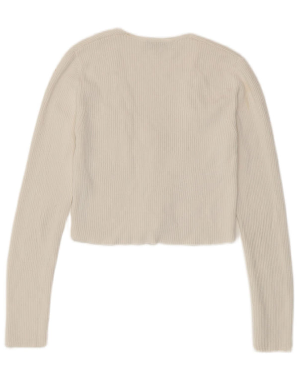 Женский укороченный кардиган Zara UK 12, средний белый вискоза