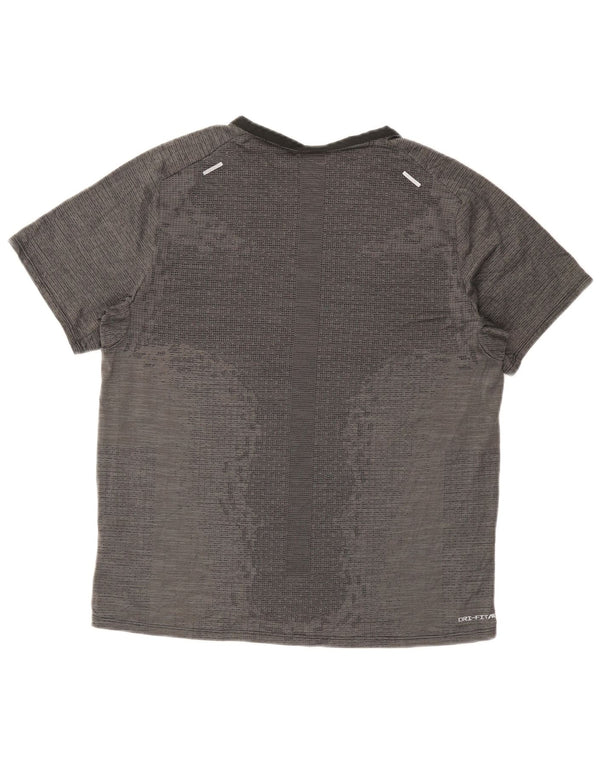 Мужская футболка Nike Dri Fit, большая серая спортивная футболка из полиэстера