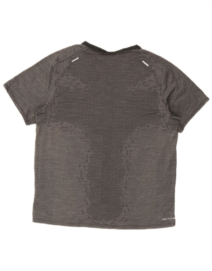 Мужская футболка Nike Dri Fit, большая серая спортивная футболка из полиэстера