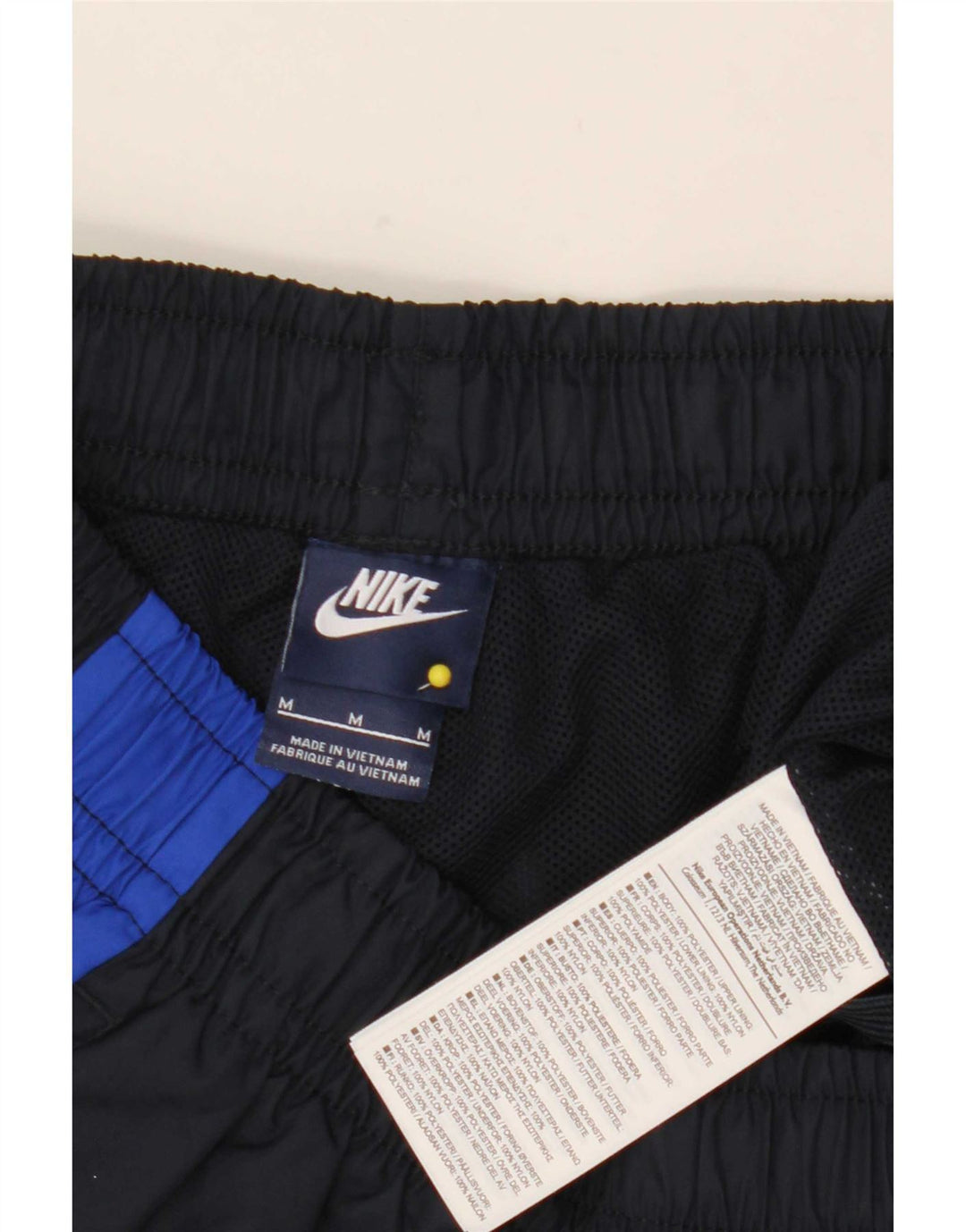 Мужские спортивные брюки Nike среднего размера, темно-синие, полиэстер с цветными блоками