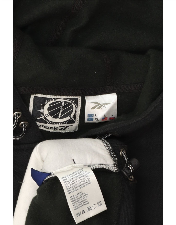 Мужской джемпер с капюшоном Reebok, большой черный, хлопок