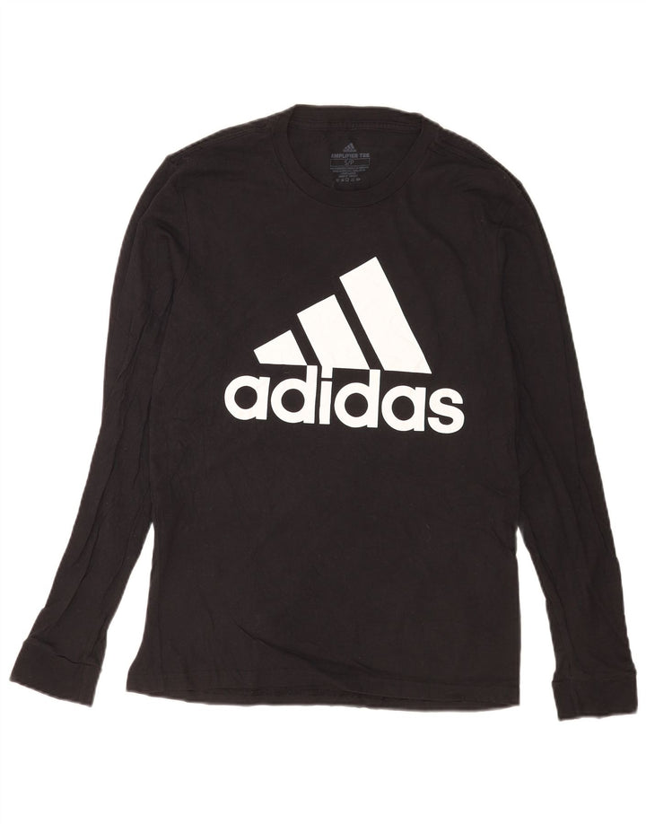 Мужской топ с рисунком Adidas с длинным рукавом, маленький черный хлопок