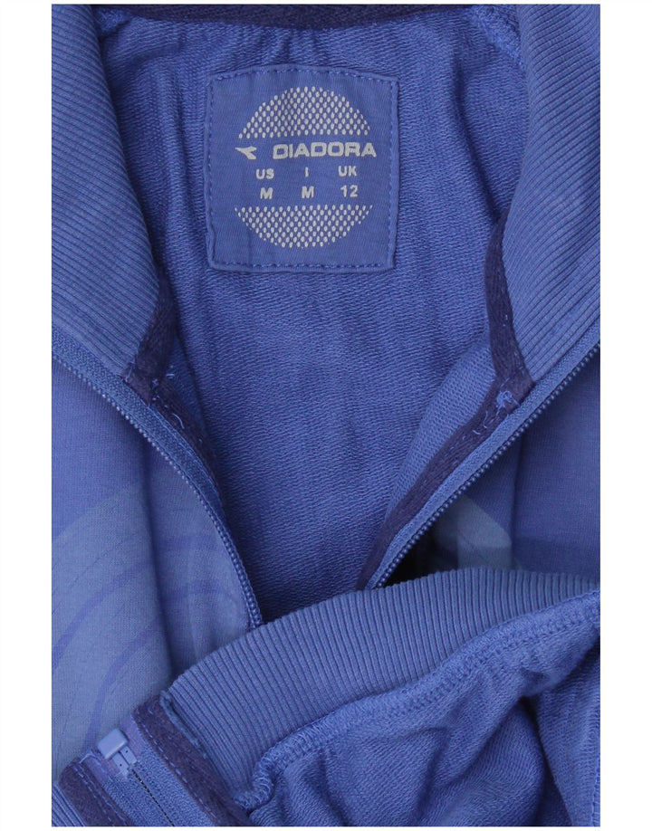 DIADORA Женский спортивный костюм с графическим рисунком, верхняя куртка UK 12, средний синий
