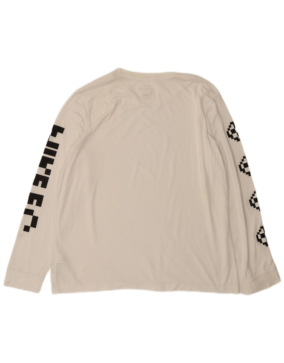 NIKE Mens Dri Fit Graphic Top Long Sleeve XL White Cotton
