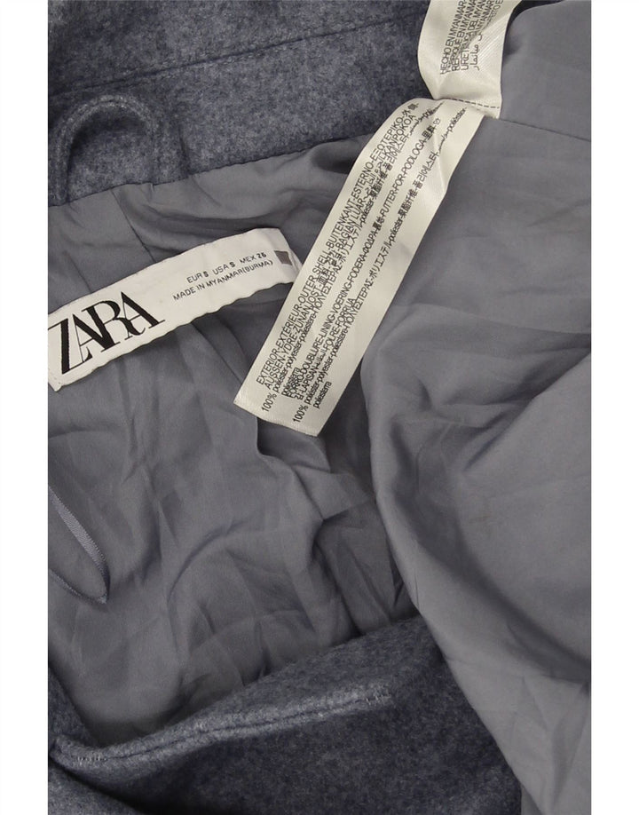 Женское двубортное пальто Zara UK 10, маленький синий полиэстер
