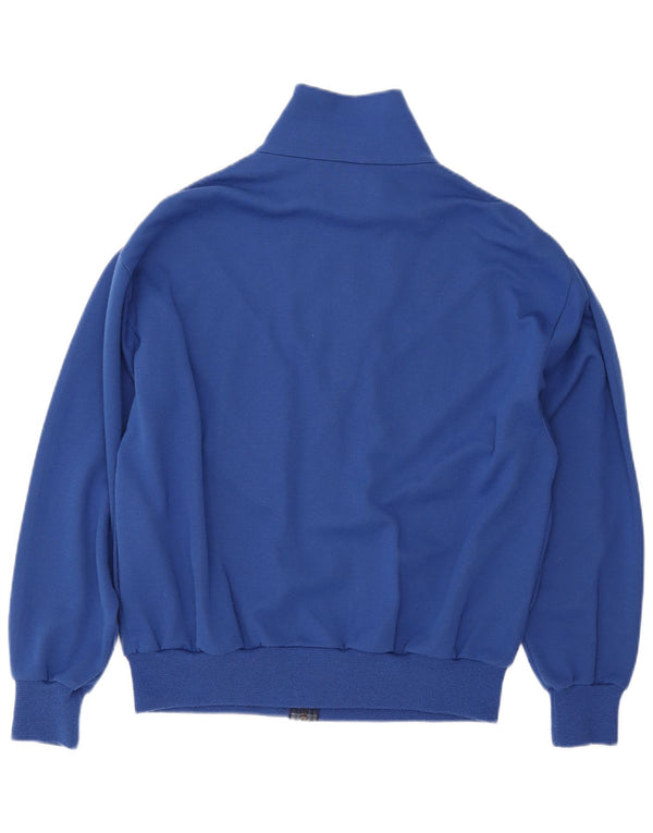 ВИНТАЖНЫЙ женский спортивный костюм, верхняя куртка UK 18 XL, синий акрил с цветными блоками