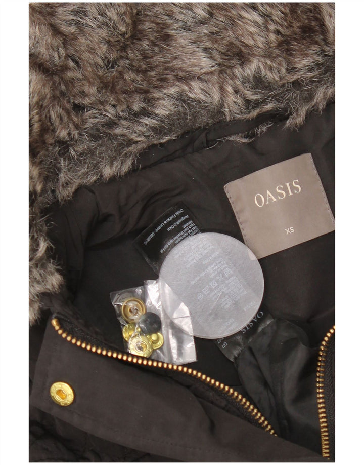 Женская стеганая куртка OASIS UK 6 XS, черный полиэстер