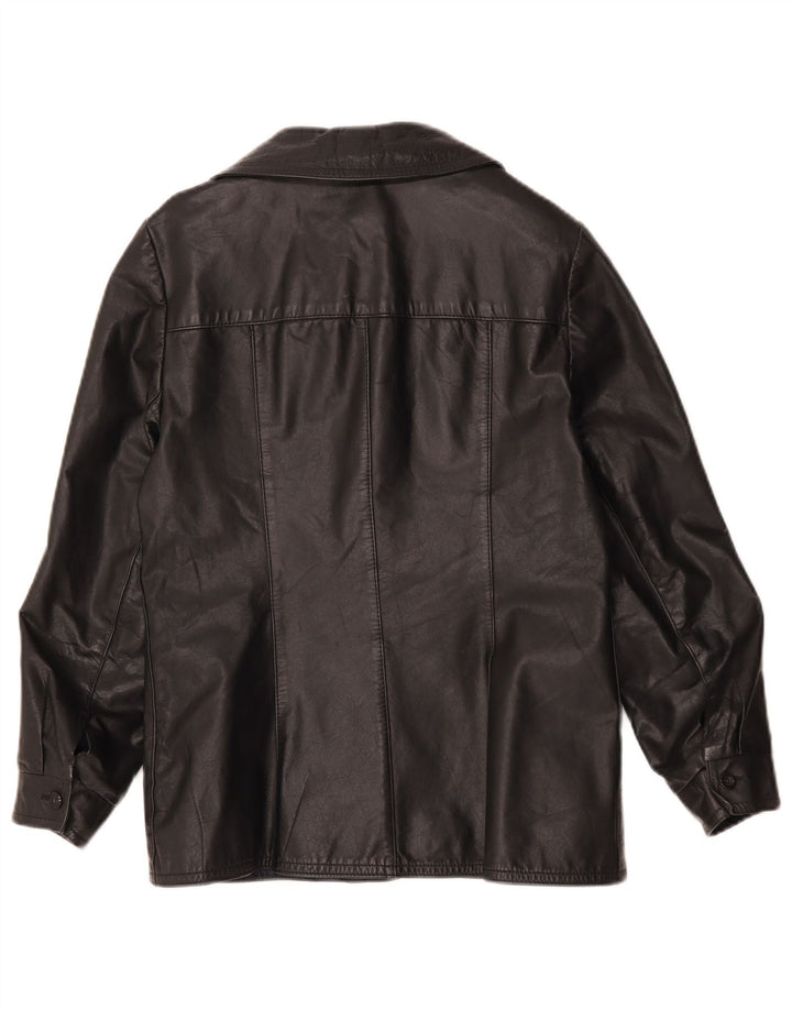 Винтажная женская кожаная куртка IT 44 Medium Black Leather