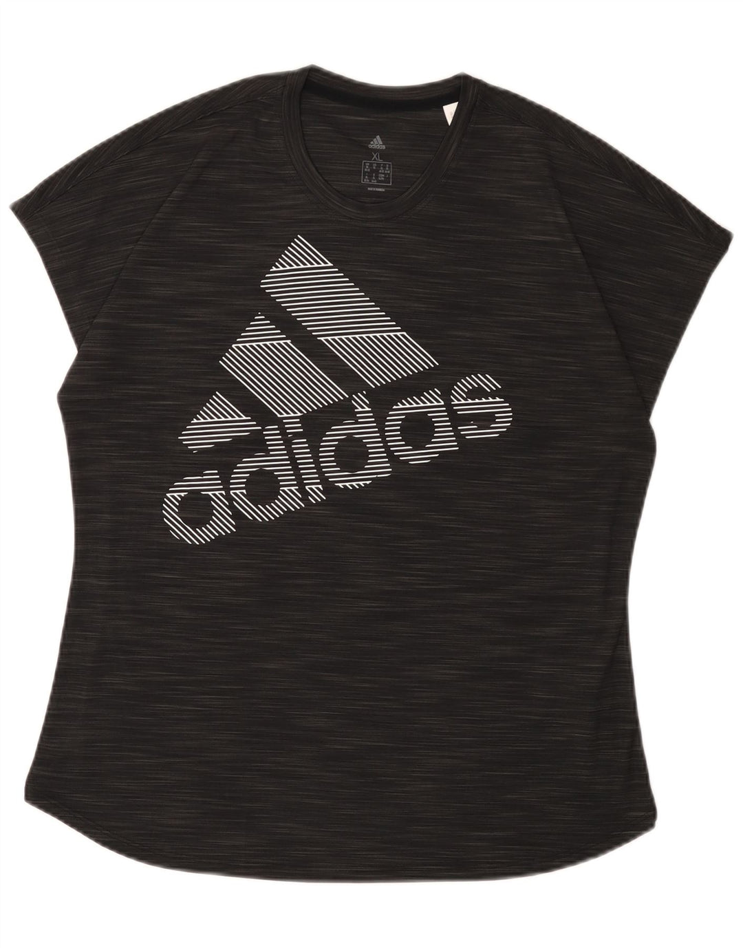 Женская футболка Adidas с рисунком Top UK 20/22 XL, черный полиэстер с крапинками