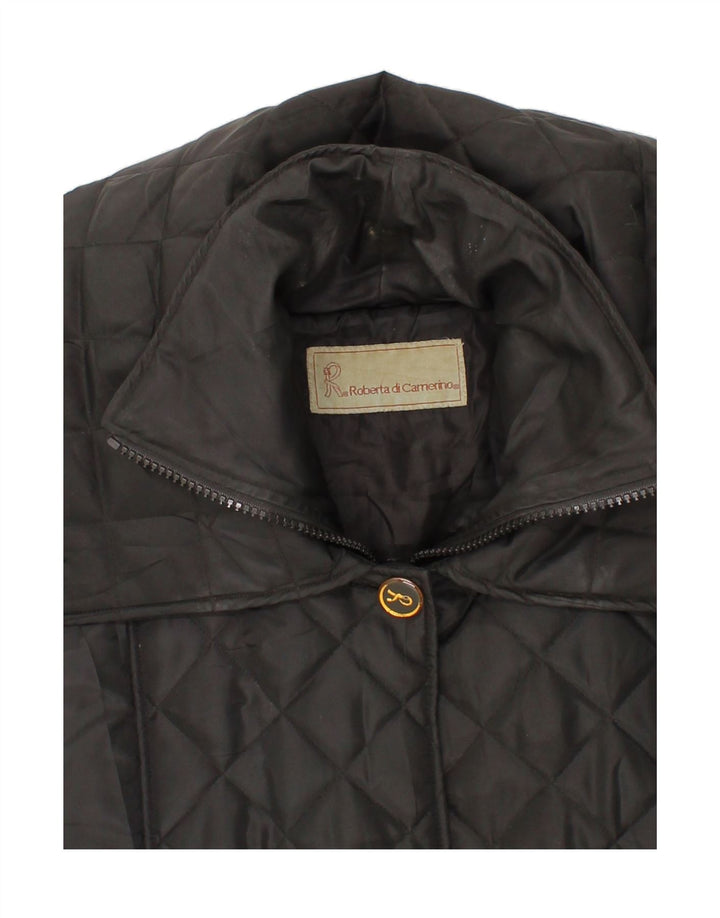 ROBERTA DI CAMERINO Womens Padded Jacket UK 16 Large Black Vintage Roberta di Camerino and Second-Hand Roberta di Camerino from Messina Hembry 