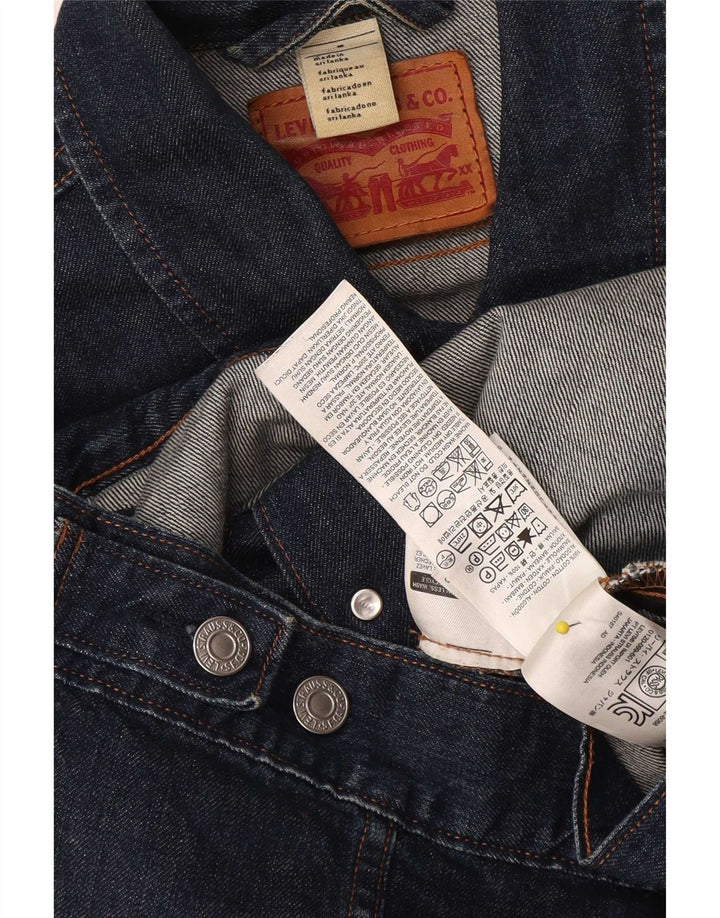 Женская укороченная джинсовая куртка Levi's UK 12, средний темно-синий, хлопок