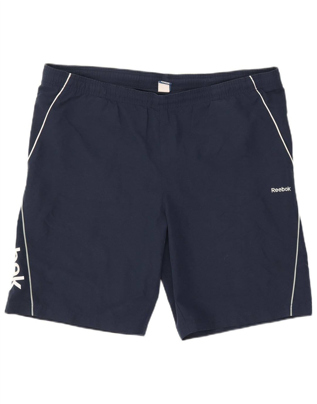 Reebok Мужские спортивные шорты с рисунком, большие темно-синие, полиэстер