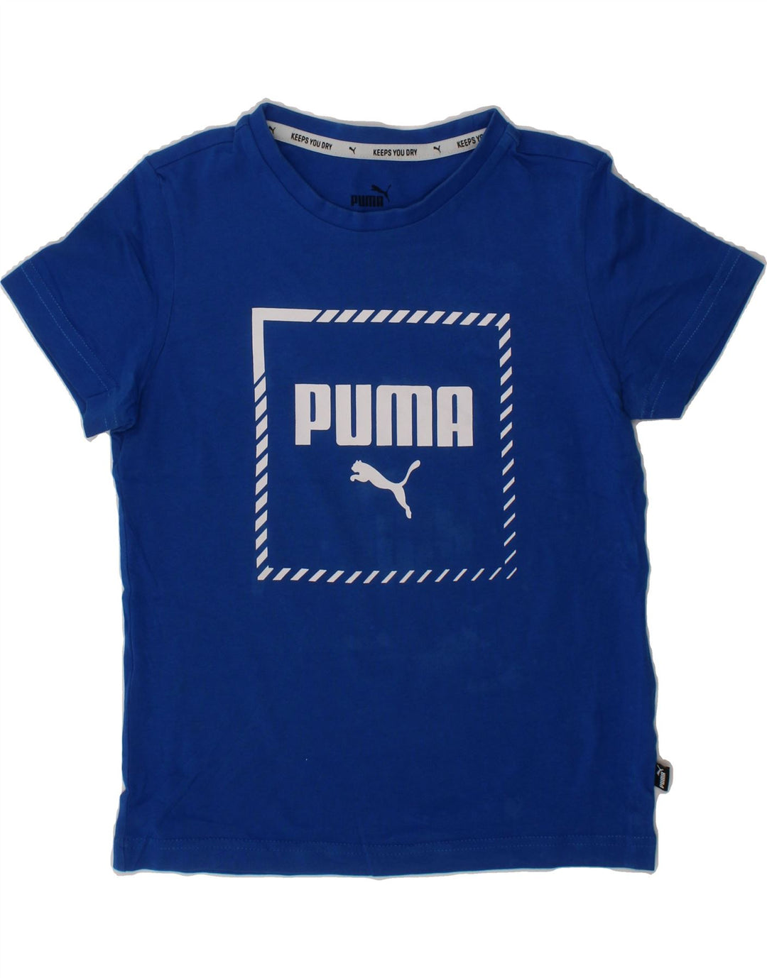 PUMA Boys Graphic T-Shirt Top 7-8 Years Blue Cotton Vintage Puma and Second-Hand Puma from Messina Hembry 