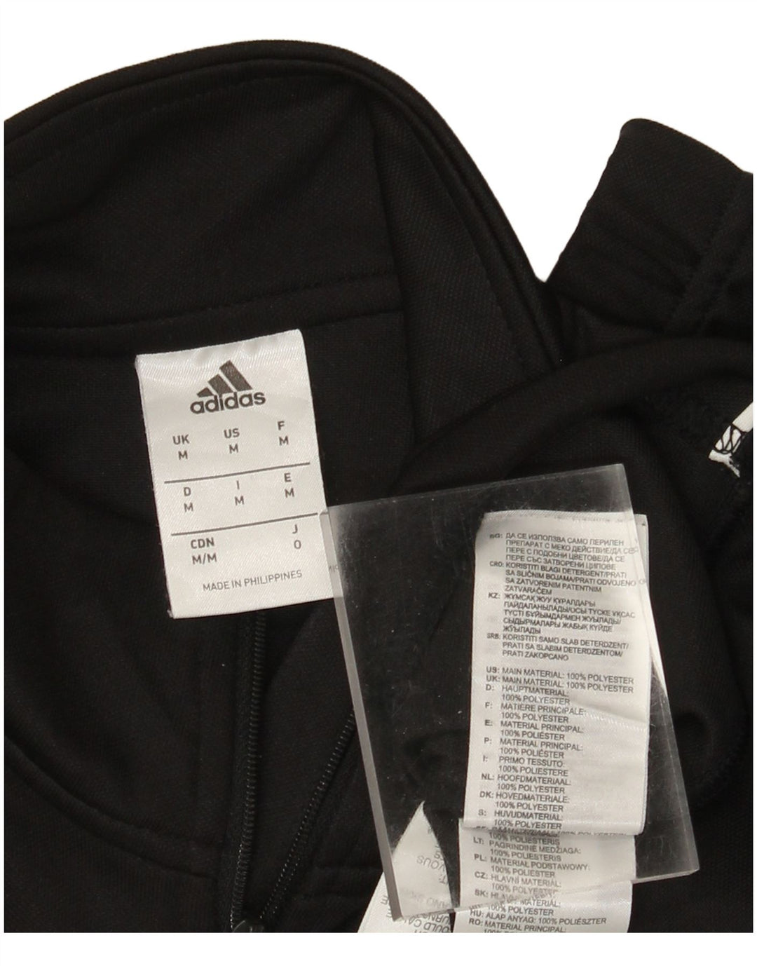 Мужской свитер с воротником на молнии Adidas Climalite, средний черный полиэстер