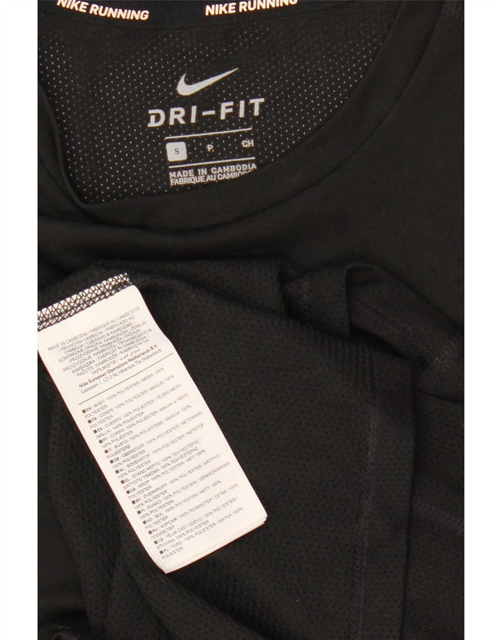 Мужской топ Nike Dri Fit с длинным рукавом, маленький черный полиэстер