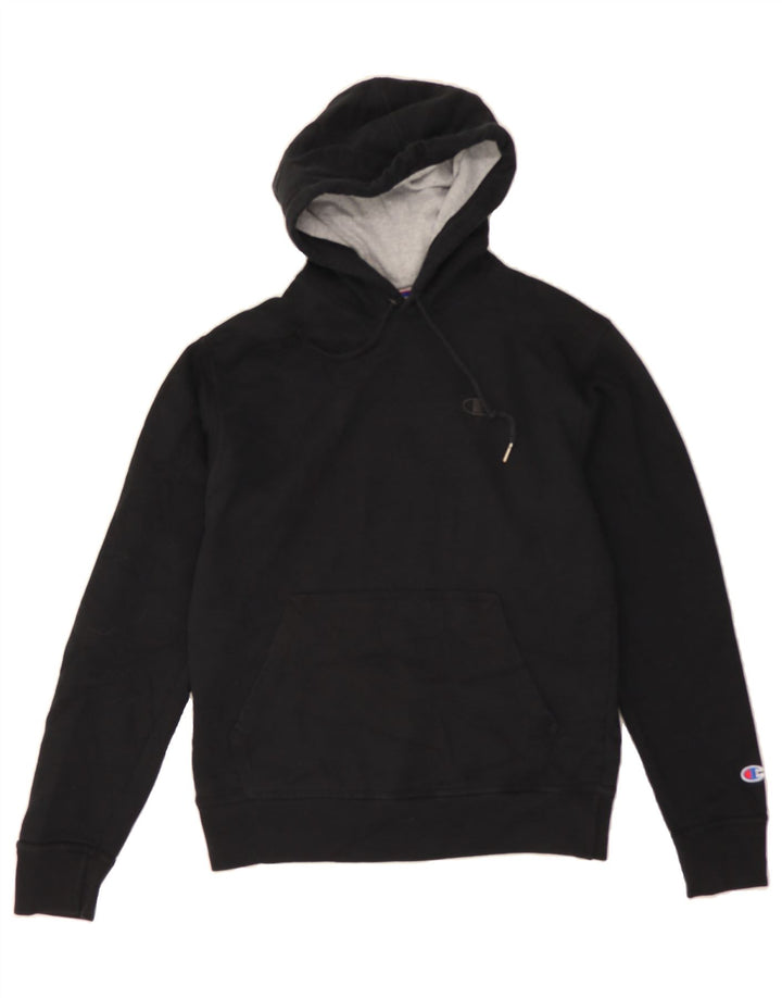 CHAMPION Mens Hoodie Jumper Small Black Cotton Vintage Champion and Second-Hand Champion from Messina Hembry 
