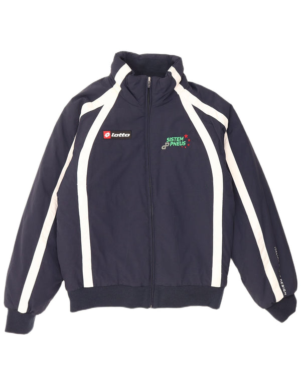Lotto Мужской спортивный костюм с графическим рисунком, верхняя куртка XL, темно-синий с цветными блоками, полиамид