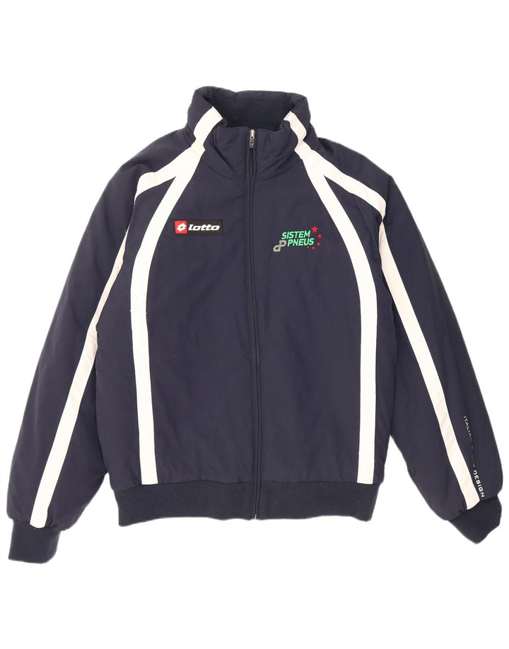 Lotto Мужской спортивный костюм с графическим рисунком, верхняя куртка XL, темно-синий с цветными блоками, полиамид